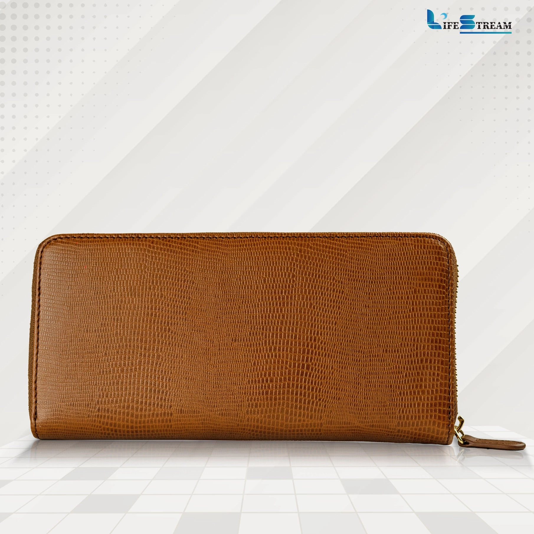 Ladies Purse (Round Zipper Closure) – Stylish & Secure (Brown)