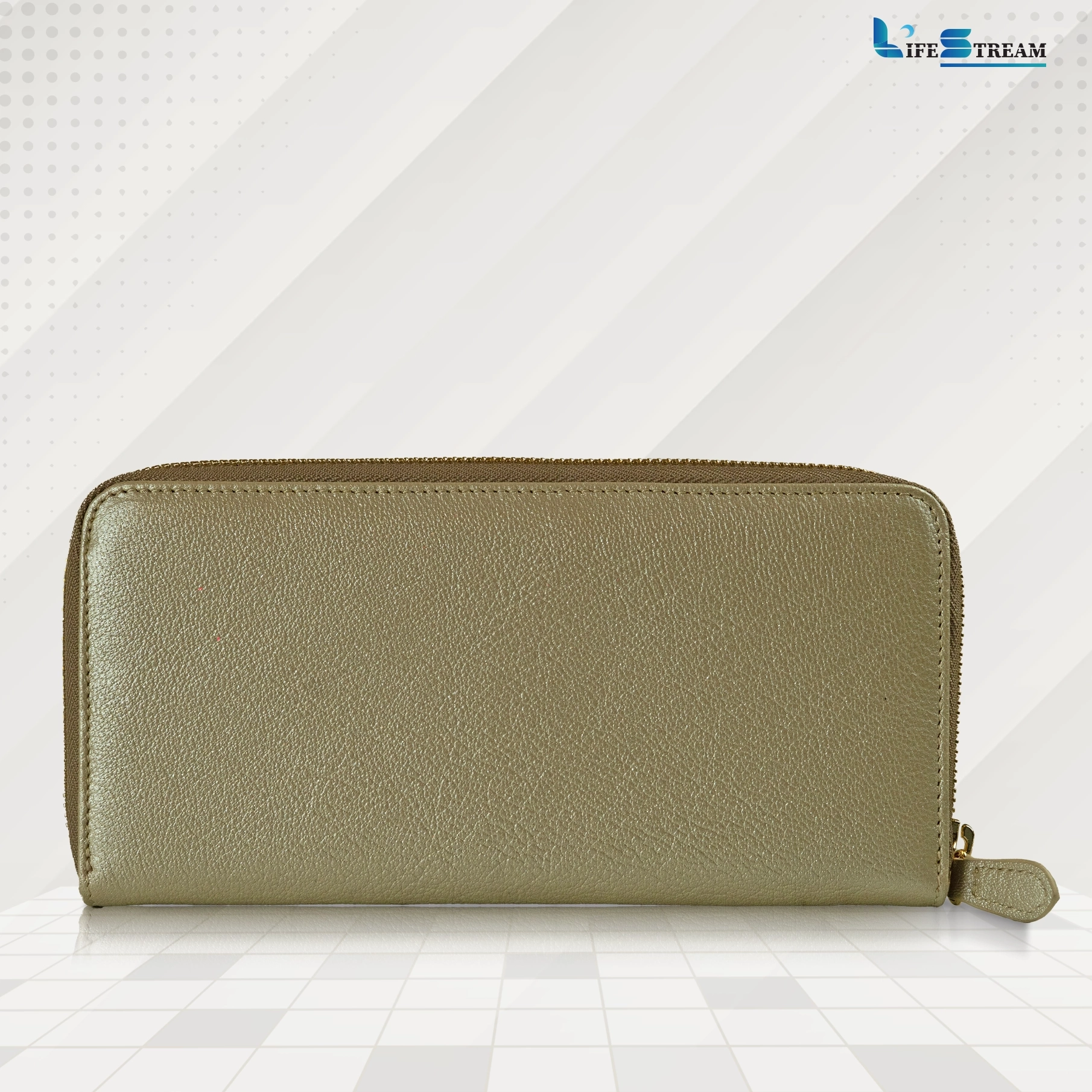 Ladies Purse (Round Zipper Closure) – Stylish & Secure (Golden)