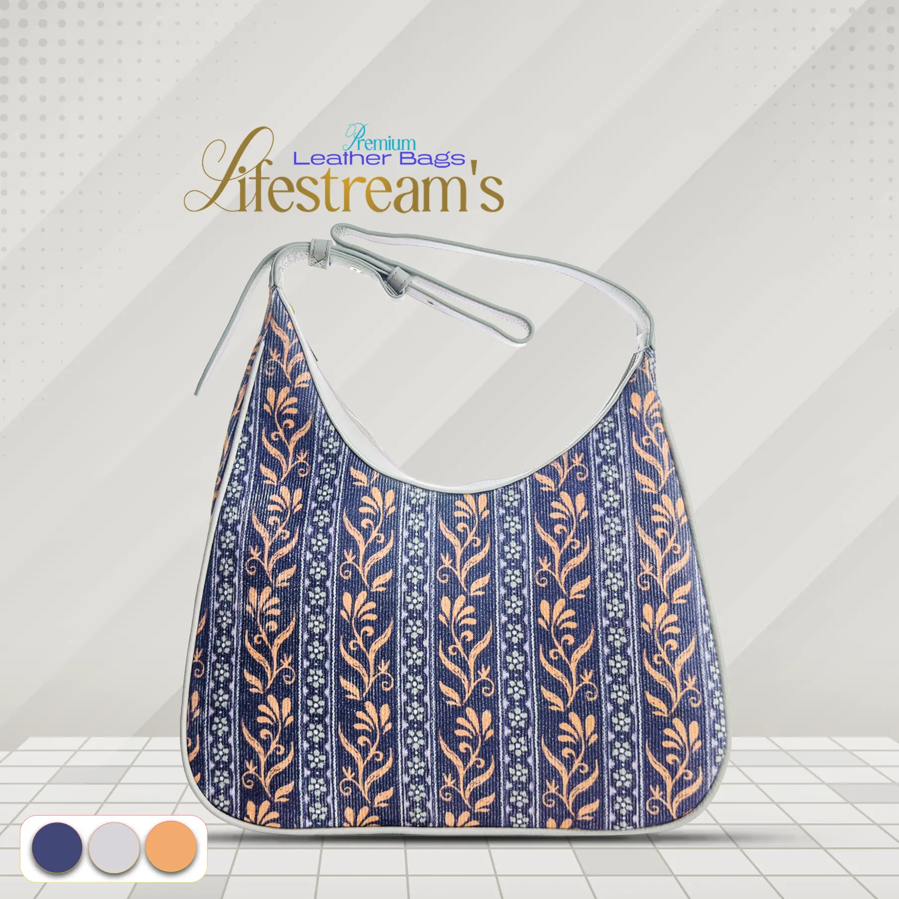 Lifestyle Shoulder Bag – Genuine Leather Elegance (ASH)